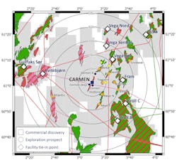 Carmen prospect in the Norwegian North Sea. Carmen prospect in the Norwegian North Sea.