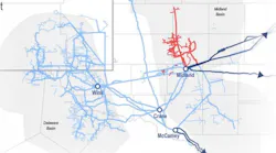 Permian basin crude oil gathering, transportation system.