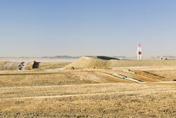 Pipeline construction through a natural gas field in Wyoming. Pipeline construction through a natural gas field in Wyoming.