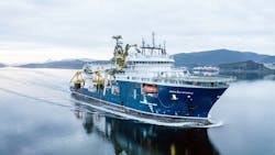 TechnipFMC’s North Sea Atlantic transported the 330-tonne template from Vestbase in Kristiansund in Norway about 200 km to Maria field in the Norwegian Sea. TechnipFMC’s North Sea Atlantic transported the 330-tonne template from Vestbase in Kristiansund in Norway about 200 km to Maria field in the Norwegian Sea.