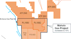 The Mahalo Gas Hub comprises the Mahalo Gas Project in the Dension Trough, about 240 km west of Gladstone in the southern Bowen basin, and the permits to the north-west and north-east.