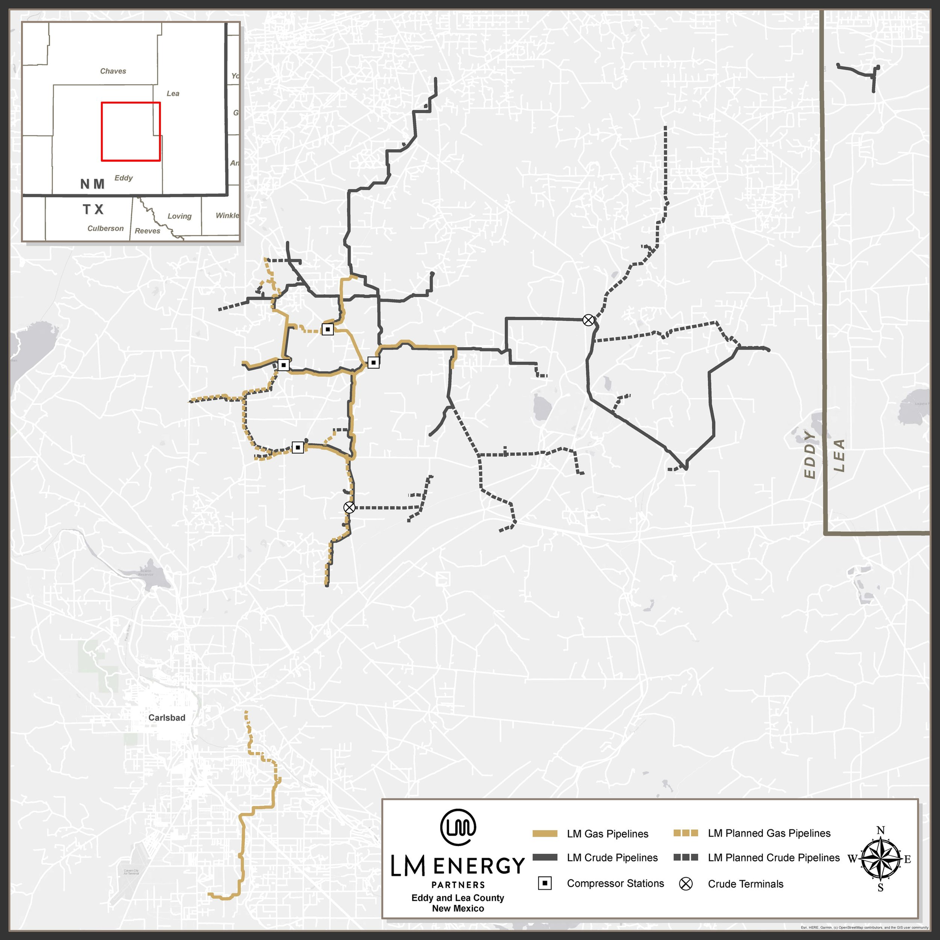 LM Energy gas gathering and crude oil gathering systems in New Mexico.