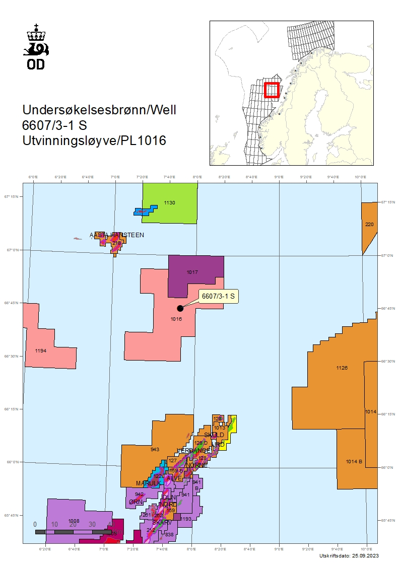 OMV made a gas discovery in well 6607/3-1 S, 225 km west of Sandnessj&oslash;en.