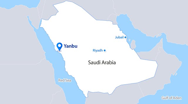 Location of Yanbu Saudi Arabia project.