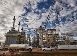 A solvent recovery unit and froth settling unit are two parts of the secondary extraction process at Fort Hills oil sands operations (2016). A solvent recovery unit and froth settling unit are two parts of the secondary extraction process at Fort Hills oil sands operations (2016).