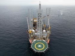 Banba rig on Hylia field, offshore Gabon. Banba rig on Hylia field, offshore Gabon.