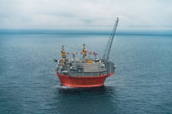 Goliat oil and gas field lies in the Barents Sea and is developed with a cylindrical floating production, storage, and offloading vessel. Goliat oil and gas field lies in the Barents Sea and is developed with a cylindrical floating production, storage, and offloading vessel.
