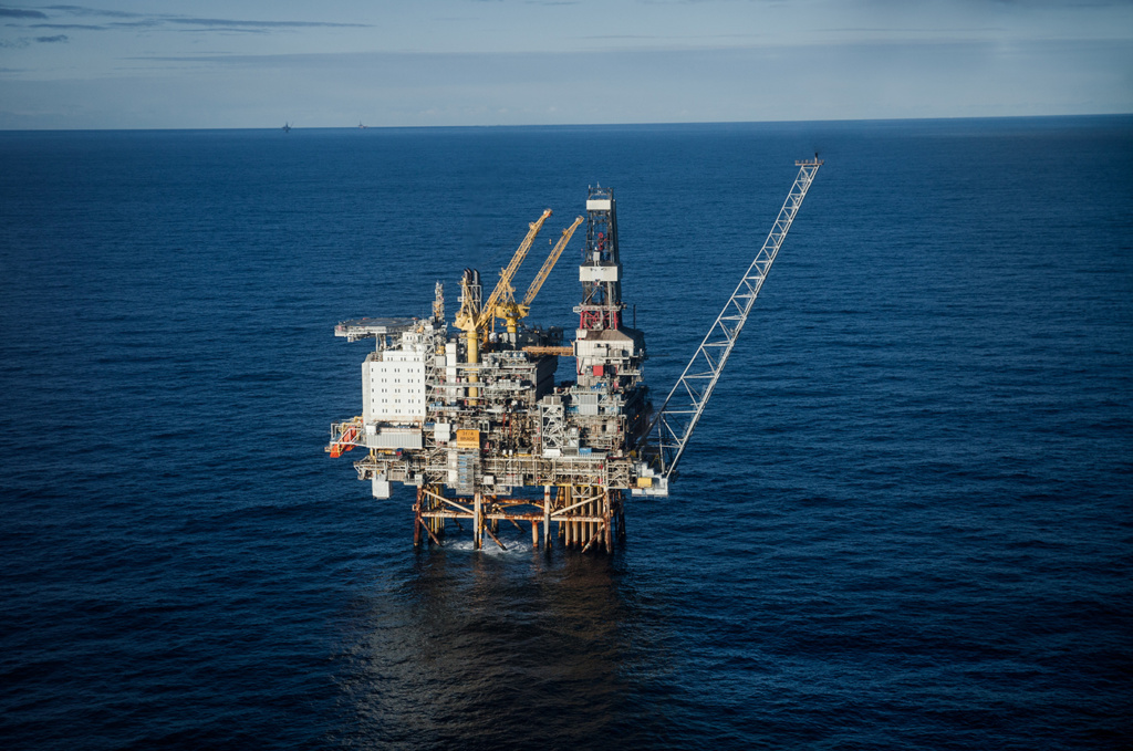 OKEA-operated platform at Brage oil field, North Sea.