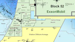 Map of Block 52 offshore Suriname.