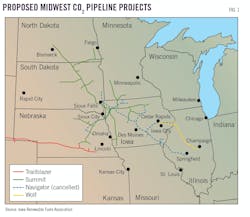 Proposed Midwest CO2 Pipeline Projects. (Fig. 1). Proposed Midwest CO2 Pipeline Projects. (Fig. 1).