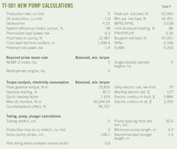 TT-001 New Pump Calculations (Table 4).