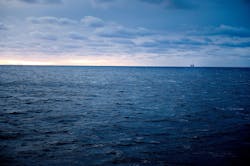 View from Åsgard A in the Norwegian Sea. View from Åsgard A in the Norwegian Sea.