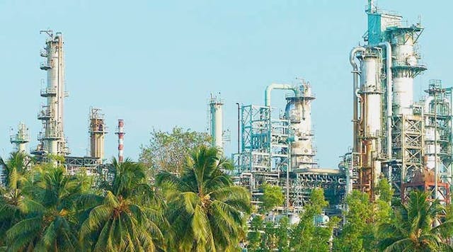 Bharat Petroleum Corp. Ltd.'s 15.5-million tpy Kochi refinery at Ambalamugal, Ernakulam district, in the Indian state of Kerala. 