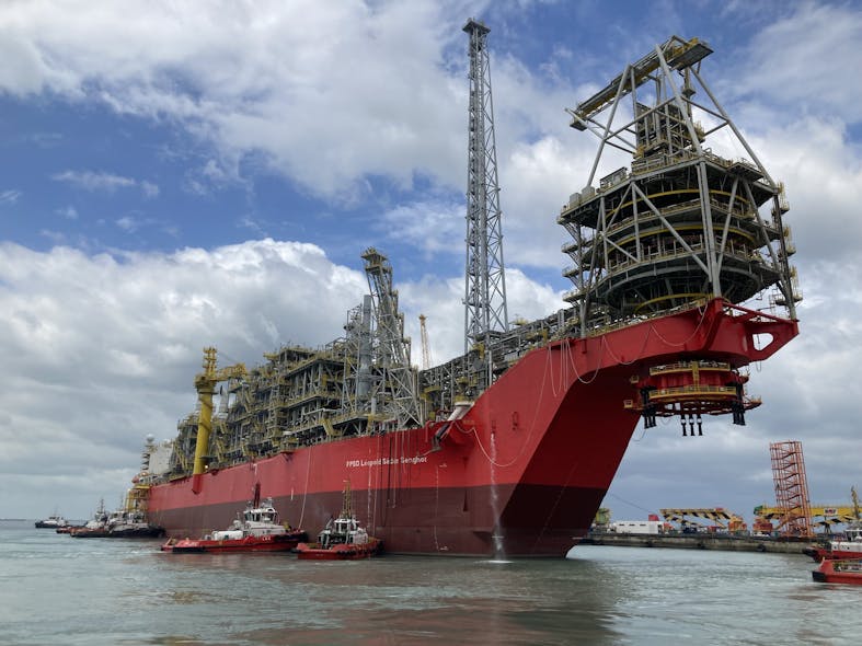 Development of Woodside Energy-operated Sangomar field progressed late December 2023 with the departure of the L&eacute;opold S&eacute;dar Senghor FPSO to West Africa.