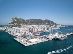 Shell’s LNG regasification terminal in Gibraltar, 2018, switching from diesel-fueled power generation to cleaner burning natural gas. Shell’s LNG regasification terminal in Gibraltar, 2018, switching from diesel-fueled power generation to cleaner burning natural gas.