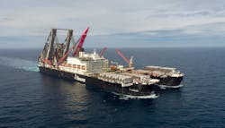 Allseas' Pioneering Spirit construction vessel. Allseas' Pioneering Spirit construction vessel.