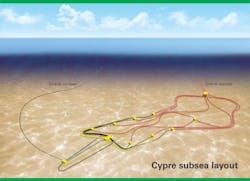 Cypre subsea layout, offshore Trinidad and Tobago.