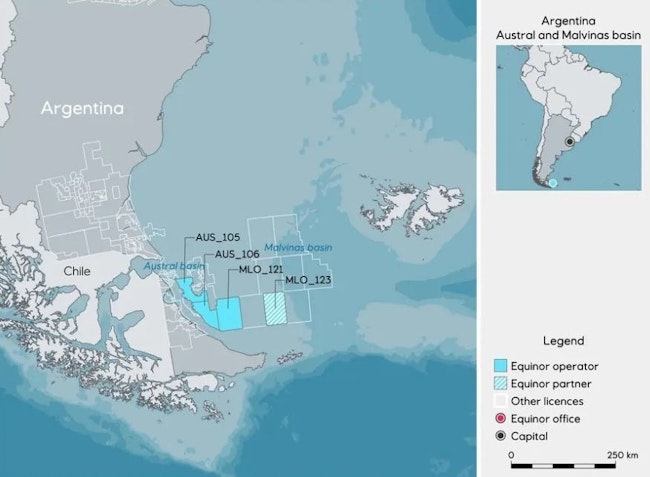 Equinor operations in Southern Argentina.