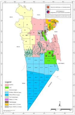 2024 Bangladesh Offshore Bid Round (blue areas). 2024 Bangladesh Offshore Bid Round (blue areas).