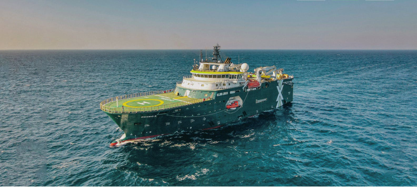 PXGEO 2 14 streamer seismic vessel.