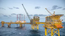 Tyra East first gas, North Sea.