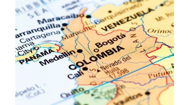Map of Colombia. 