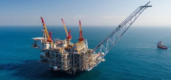 Chevron-operated Leviathan project, offshore Israel.