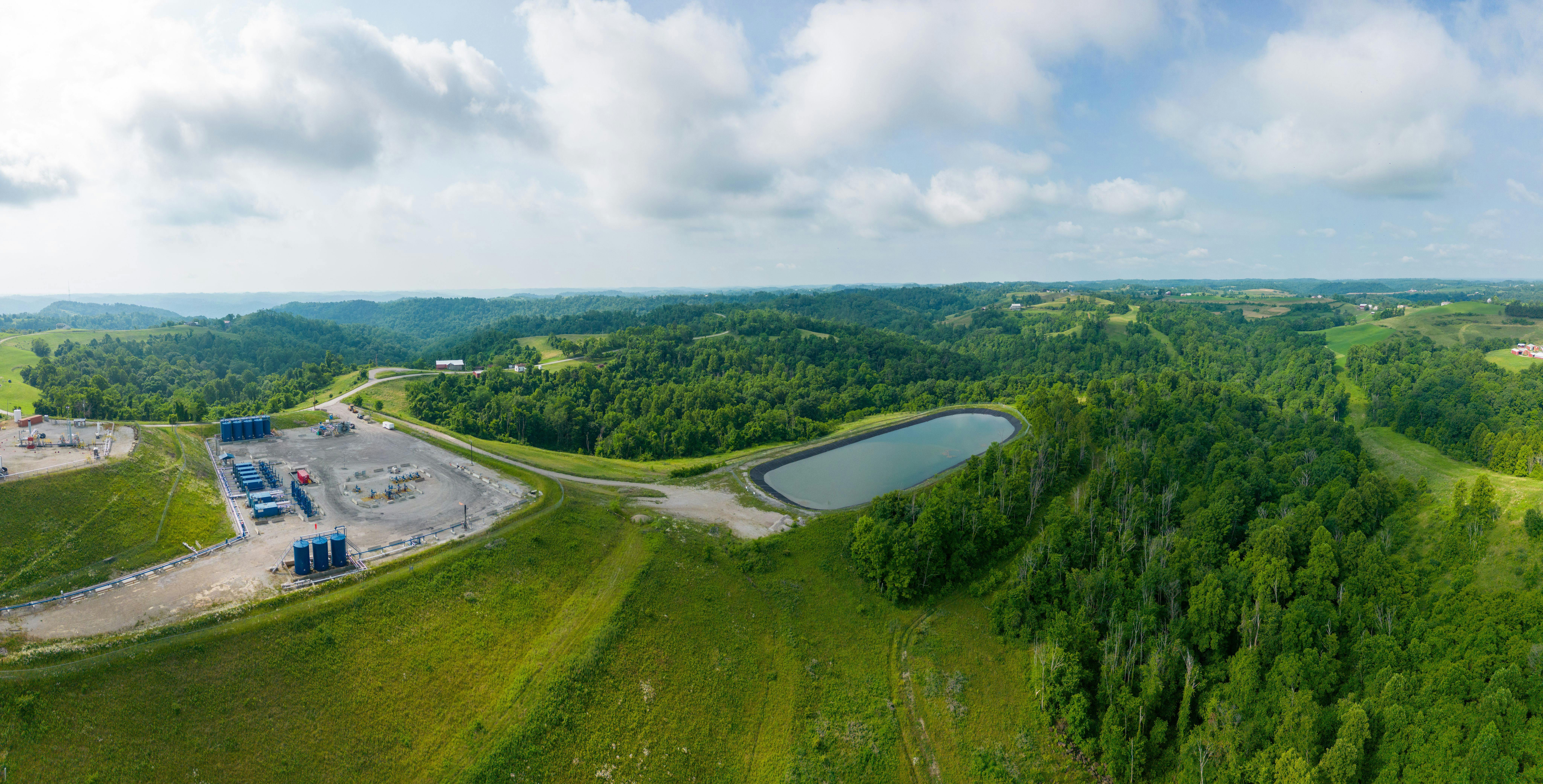 Natural gas well pad, Appalachia basin.