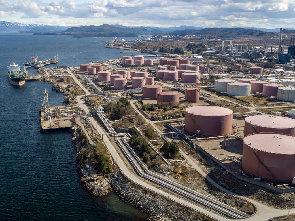 Mongstad refinery on the west coast of Norway near Bergen.