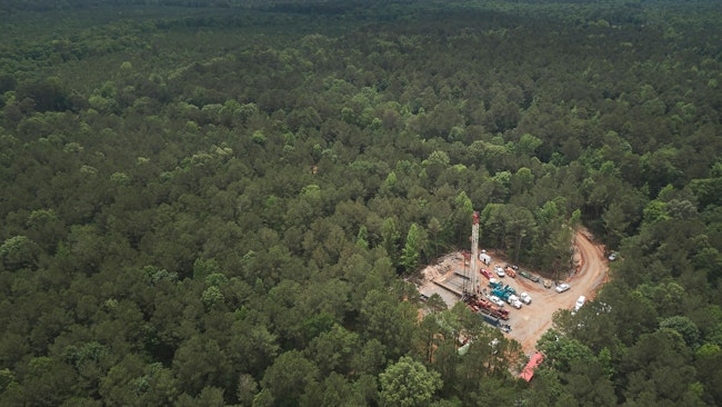 Aerial footage of southwest Arkansas lithium project.