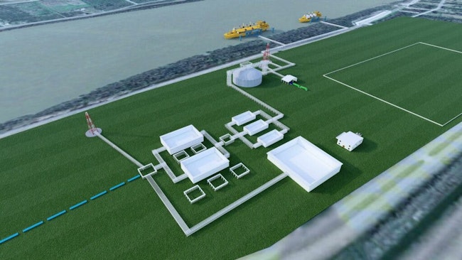 Gulfstream LNG export plant rendering.