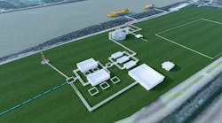 Gulfstream LNG export plant rendering. Gulfstream LNG export plant rendering.