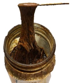 Emulsion from Well #1 during the flowback after the stimulation shows a fatty acid component either in the treatment or from the formation (Fig. 7) Emulsion from Well #1 during the flowback after the stimulation shows a fatty acid component either in the treatment or from the formation (Fig. 7)