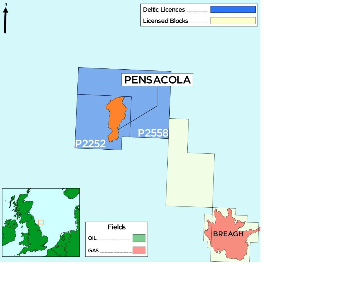 Pensacola field in North Sea Southern Gas Basin.