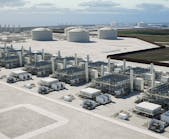 Venture Global CP2 LNG plant rendering. 