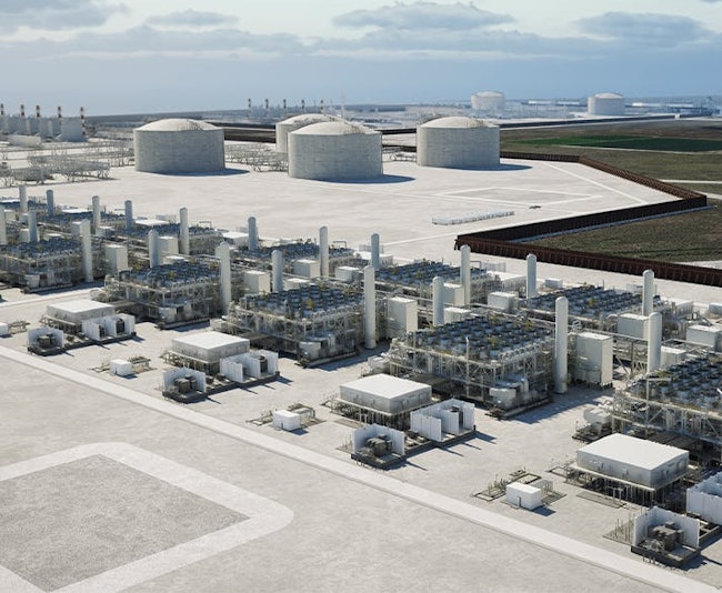 Venture Global CP2 LNG plant rendering.