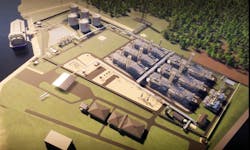 Rendering of Commonwealth LNG's proposed 9.5 million tpy liquefaction plant in Cameron Parish, La. Rendering of Commonwealth LNG's proposed 9.5 million tpy liquefaction plant in Cameron Parish, La.