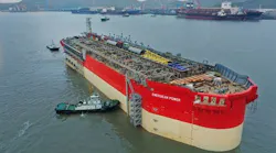 Energean Power FPSO hull sail away from China (March, 2020).