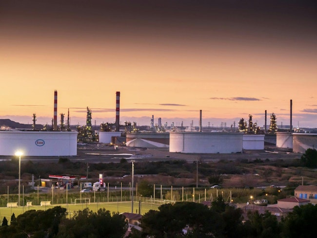 Esso Societe Anonyme Francaise's 133,000-b/d Fos-sur-Mer integrated refinery in the Bouches-du-Rhône region of southern France’s Provence-Alpes-Côte d'Azur.