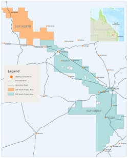 Surat Gas Project expansion map. Surat Gas Project expansion map.