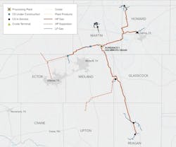 Brazos Midstream Holdings LLC Midland basin operations map. Brazos Midstream Holdings LLC Midland basin operations map.