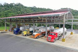 Tanker trucks at Cupiagua, Colombia. Tanker trucks at Cupiagua, Colombia.