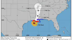 Hurricane Francine path, Sept. 11, 2024.