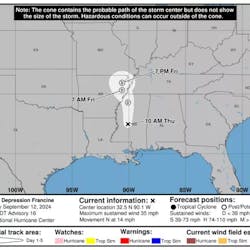 Tropical Depression Francine, Sept. 12. Tropical Depression Francine, Sept. 12.