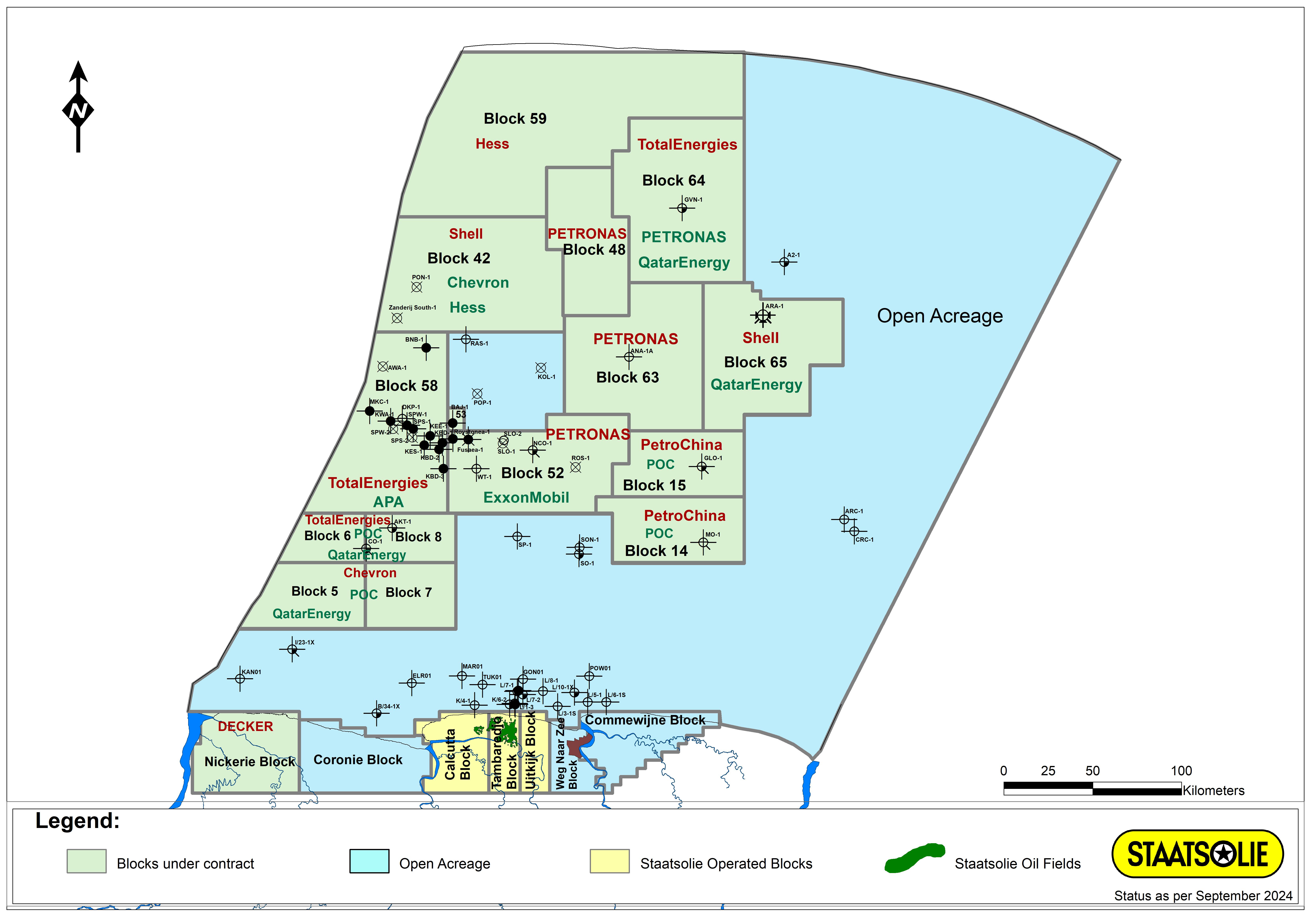Suriname acreage map.