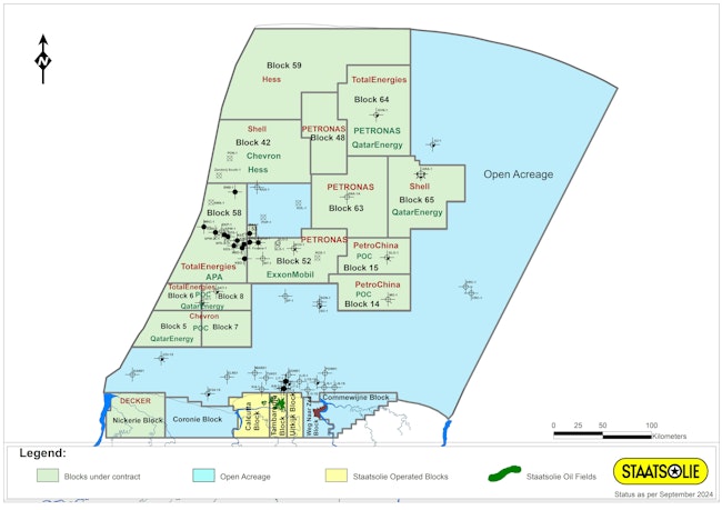 Suriname acreage map.