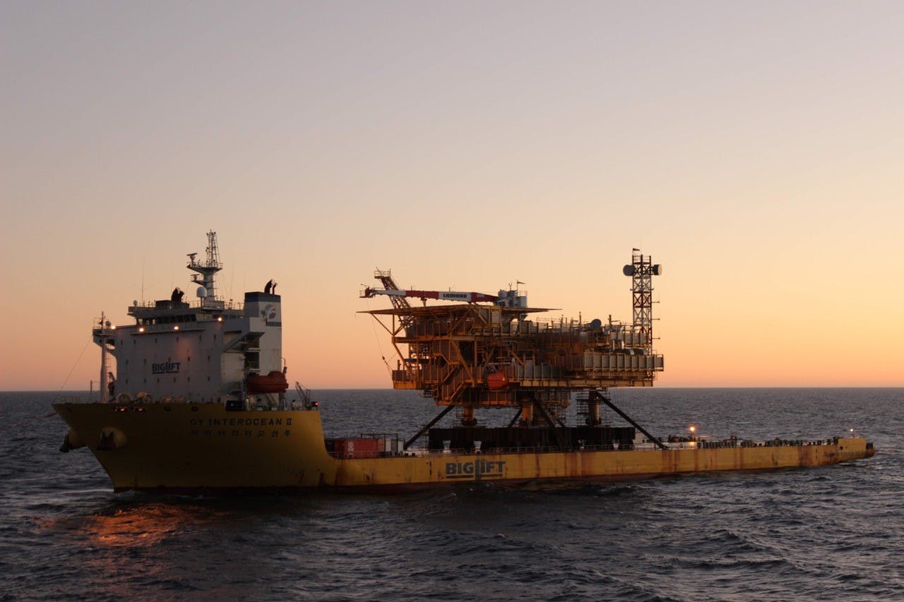 File photo: TotalEnergies Fenix platform installation offshore Argentina.