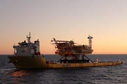 File photo: TotalEnergies Fenix platform installation offshore Argentina. File photo: TotalEnergies Fenix platform installation offshore Argentina.