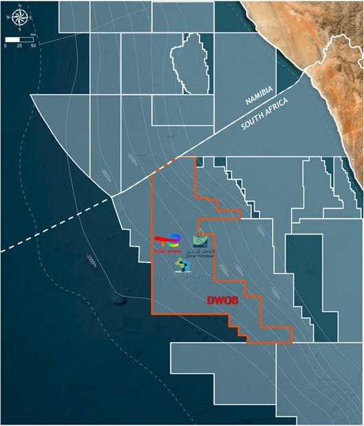 Deep Western Orange Basin (DWOB) block offshore South Africa.