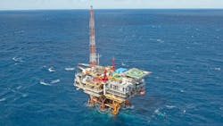 Shell’s Green Canyon Block 19 pipeline hub platform. Shell’s Green Canyon Block 19 pipeline hub platform.